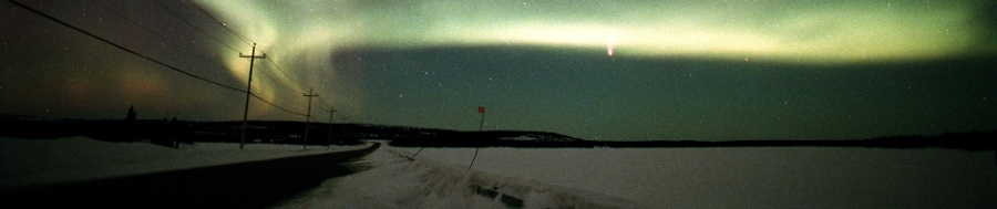 aurora borealis et comète Hale Bop